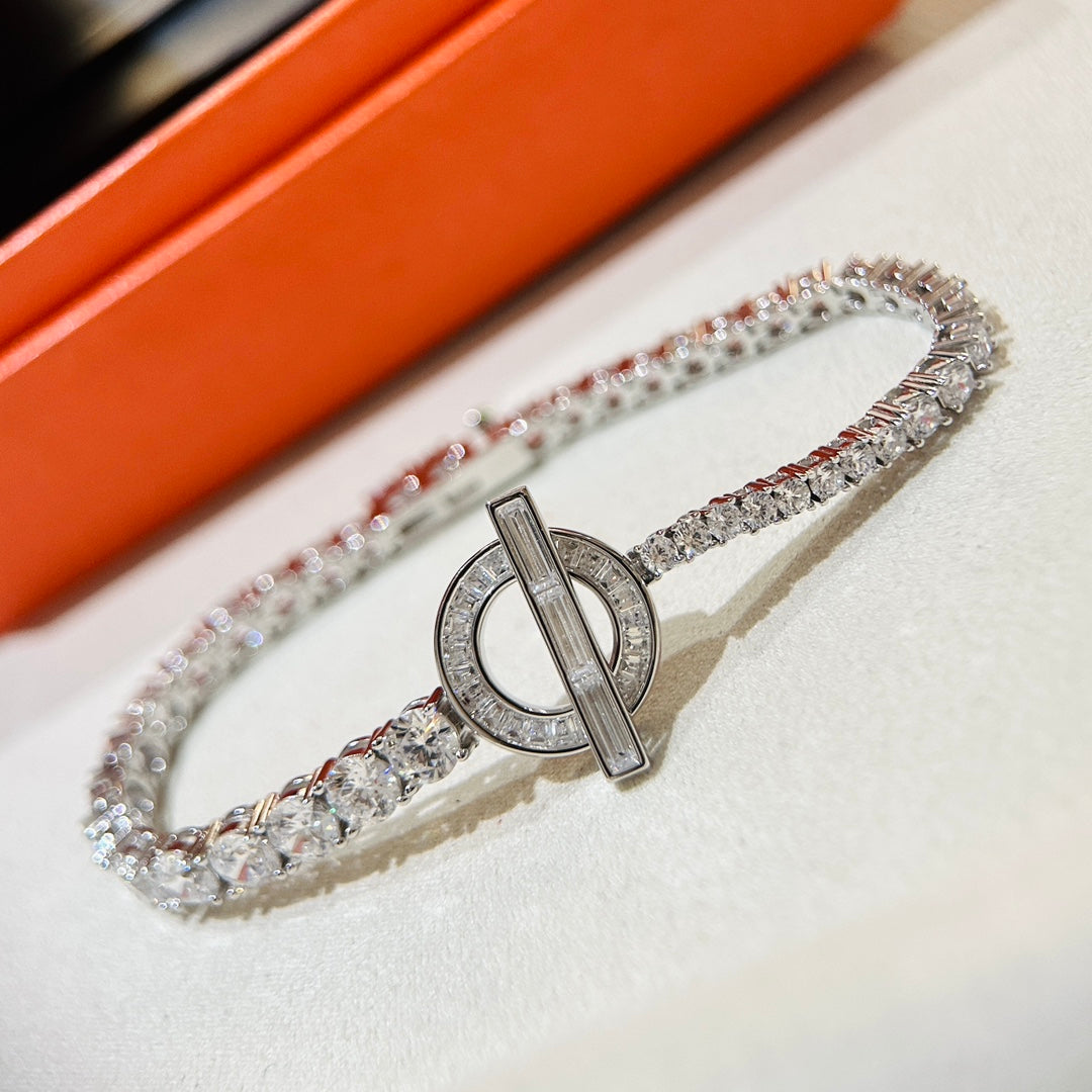 Hermes Finesse Link Diamond Bracelet - 18K Rose Gold