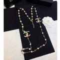 Chanel Color Long Pearl Necklace