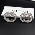 Gucci Double G Diamond Earrings - 18K White Gold