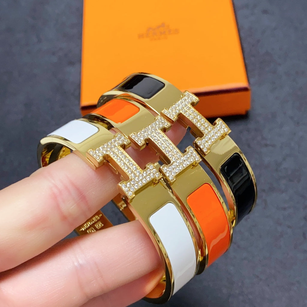 Hermes Clic H Moissanite Bracelet