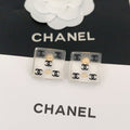 Chanel Transparent Resin Earrings - 18K Yellow Gold