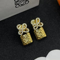 LOEWE Anagram Diamond Earrings - 18K Yellow Gold