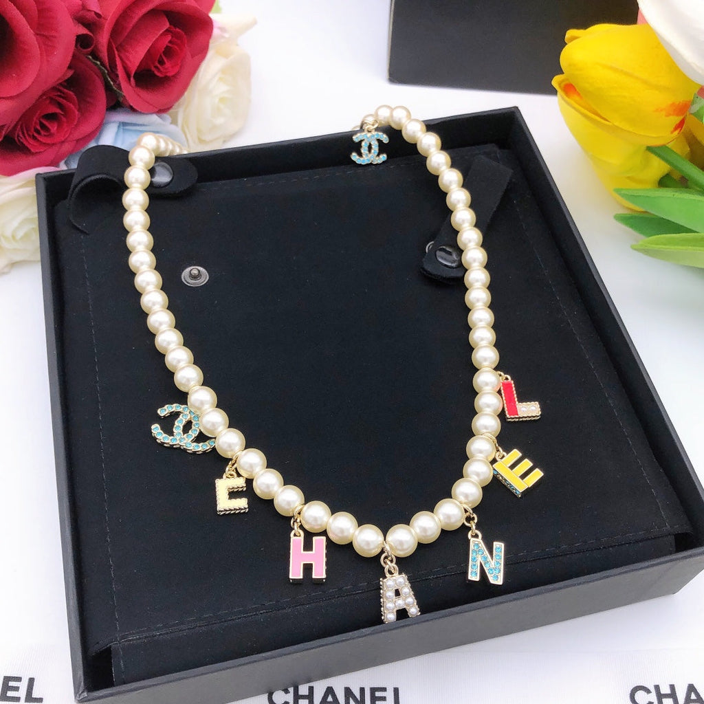 Dior Script Pearl Necklace