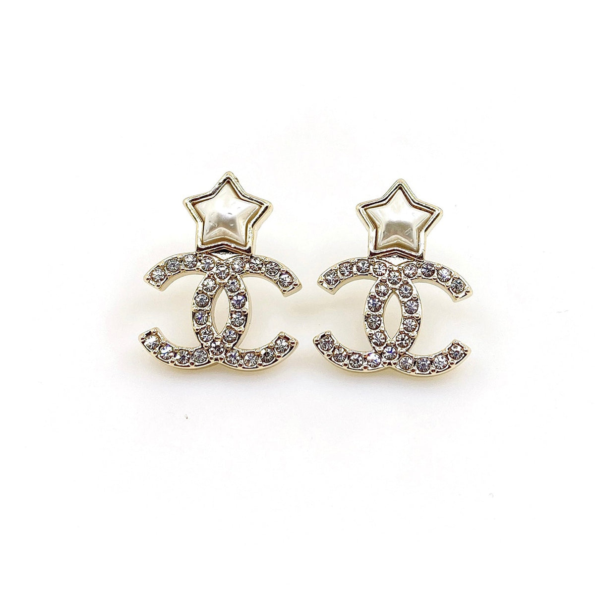 Chanel Star Crystal Earrings - 18K Yellow Gold