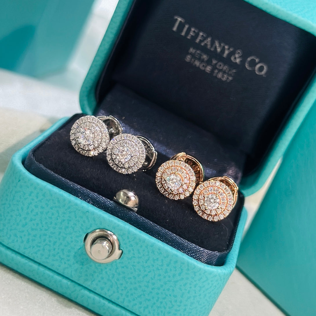 Tiffany Soleste Moissanite Earrings - 18K Rose Gold