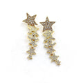 Chanel Star Diamonds Pendant Earrings - 18K Yellow Gold
