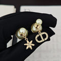 Dior Tribales Leaf Pearl Earrings - 18K Yellow Gold
