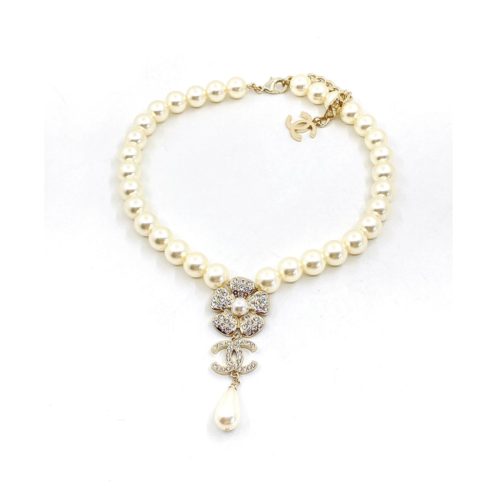 Chanel Pearls Chain Choker Necklace