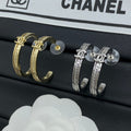 Chanel Circle Zircon Earrings - 18K Gold