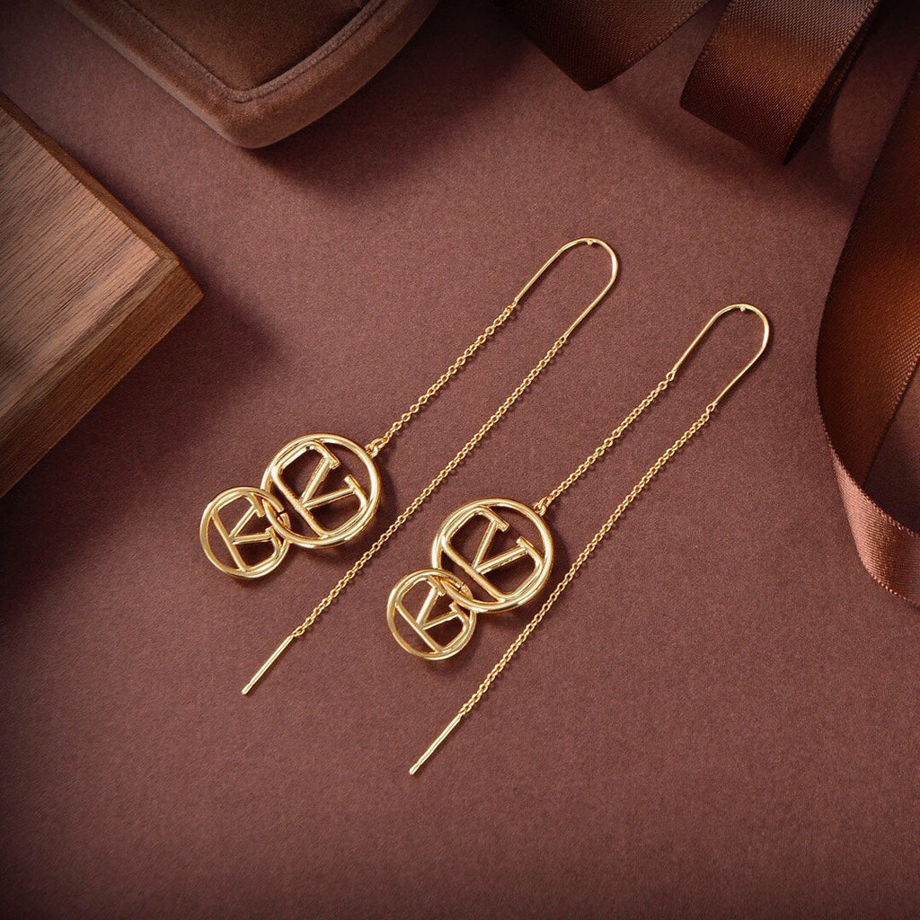 Valentino Long Earrings - 18K Yellow Gold