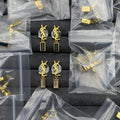 YSL Monogram Earrings - 18K Gold
