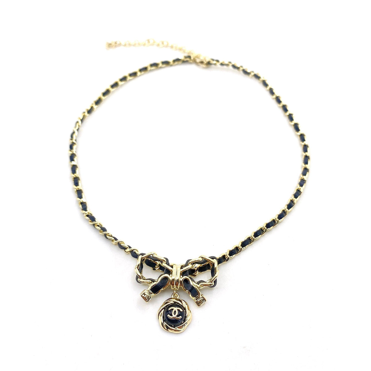Chanel Rhinestone Bow Tie Necklace