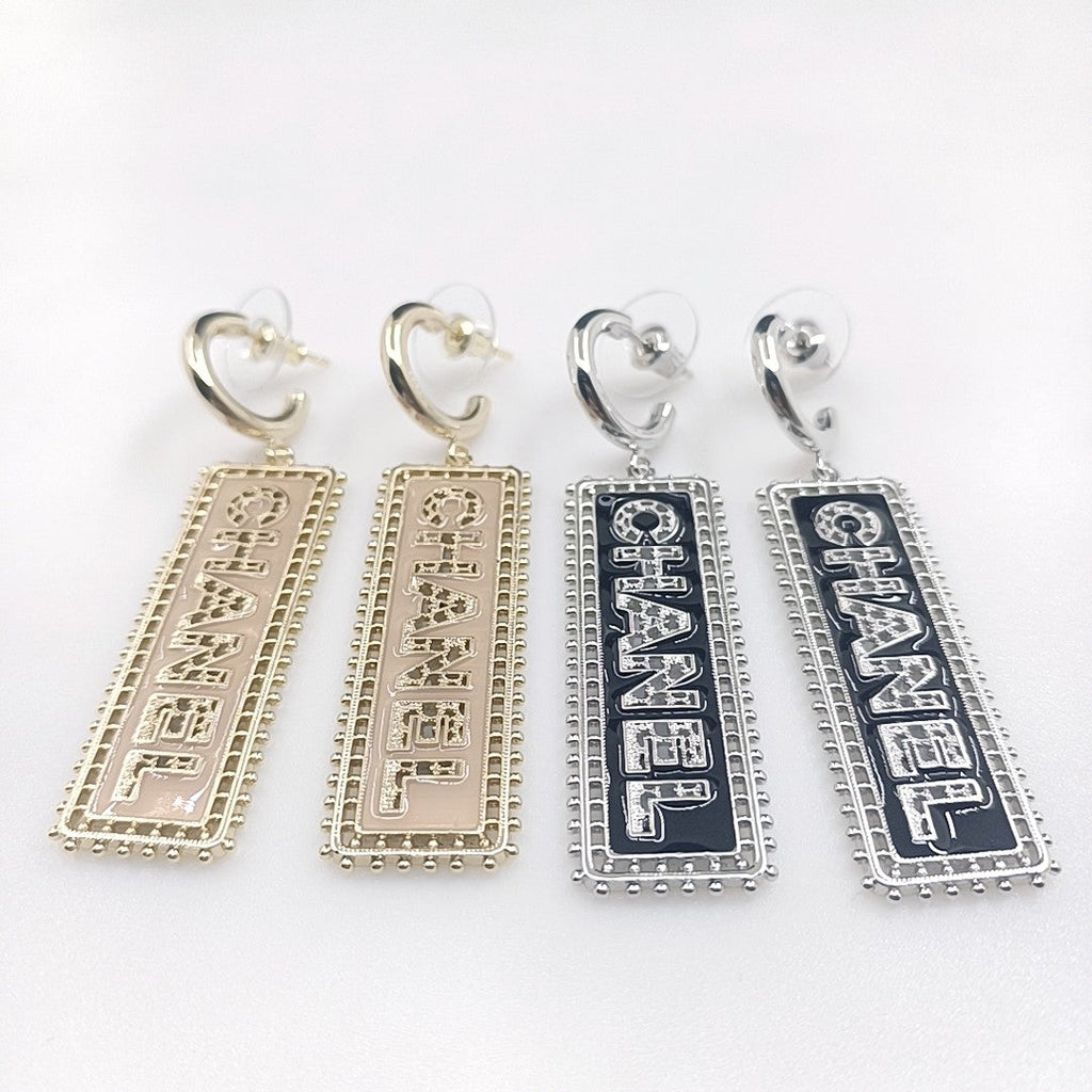 Chanel Typo Drop Earrings - 18K Gold