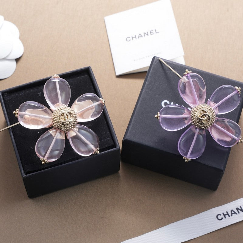 Chanel Pink & Purple Brooch