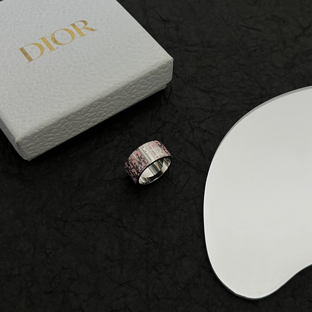 Dior Monogram Enamel Ring - 18K White Gold