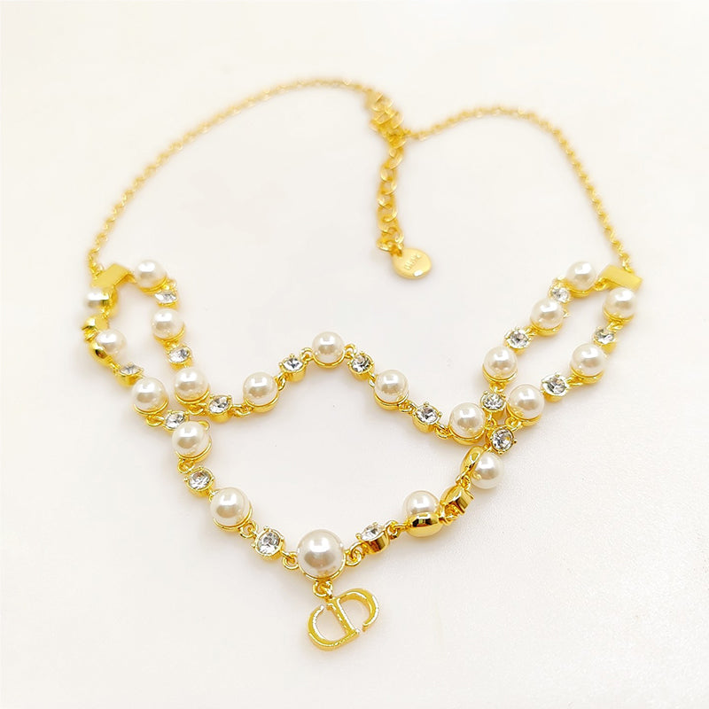 Dior Long Pearl Chain Necklace