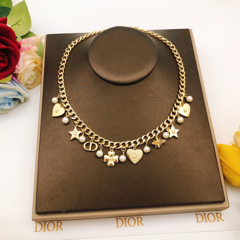 Dior Star Pearl Gold Necklace