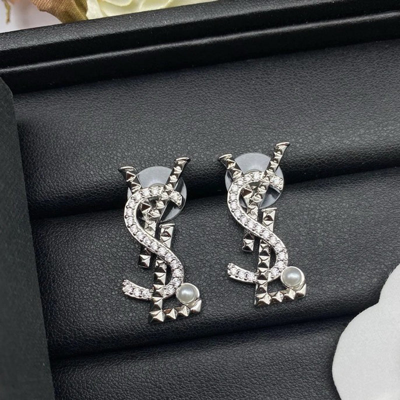 YSL Gold Diamond Earrings - 18K Gold