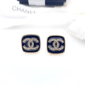 Chanel Square Resin Diamond Earrings - 18K Yellow Gold