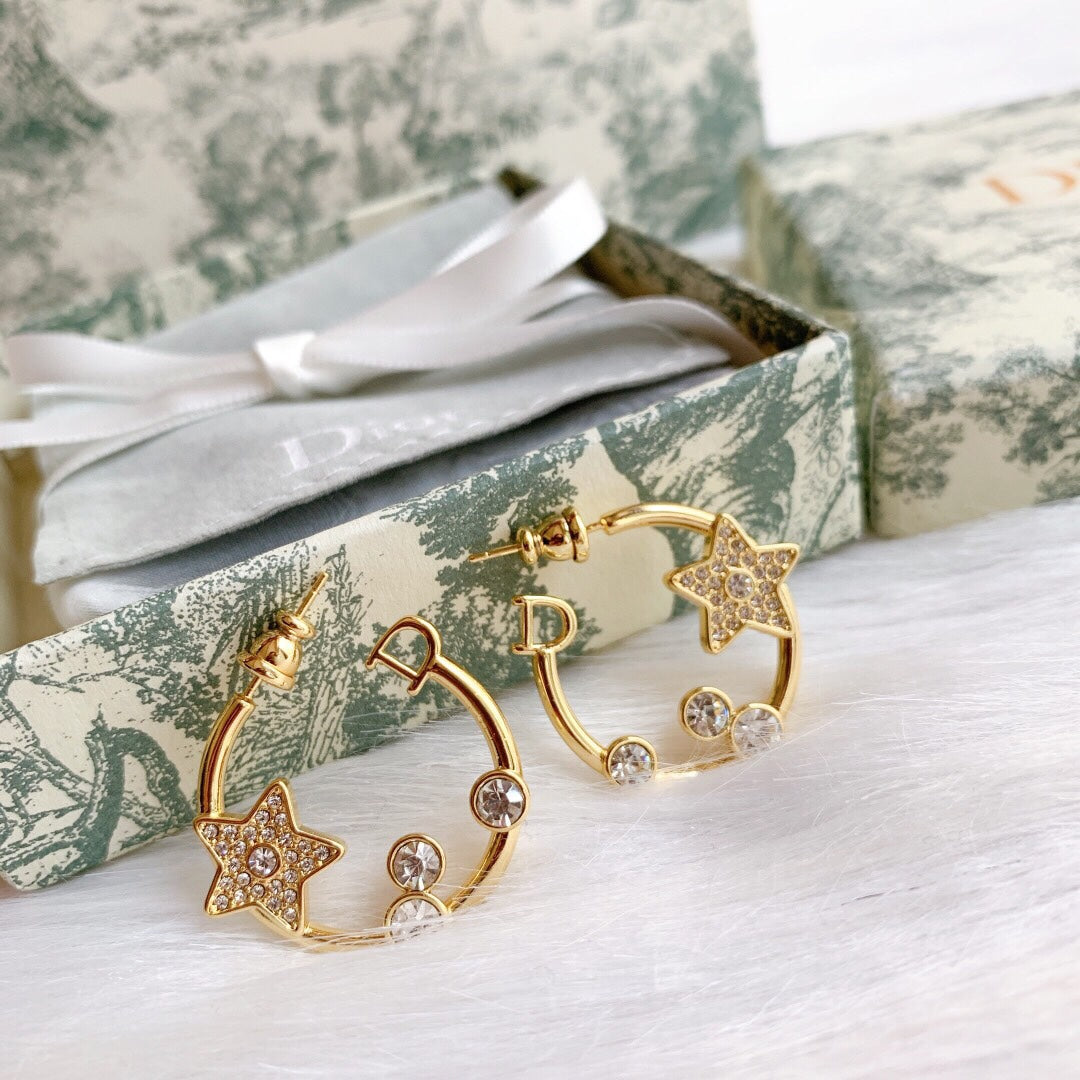 Dior Star Pink Crystal Earrings