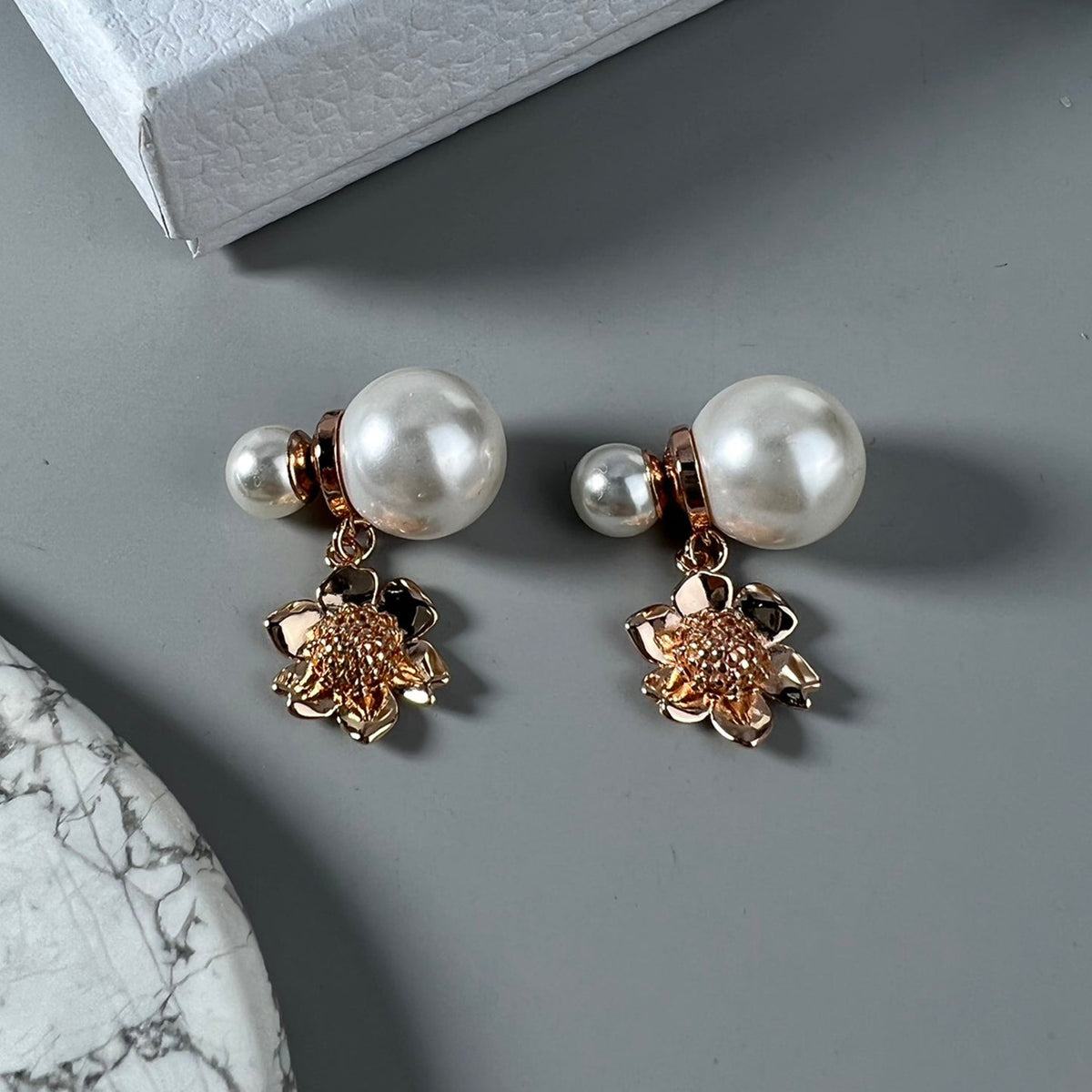 Dior Vintage Flower Pearl Earrings