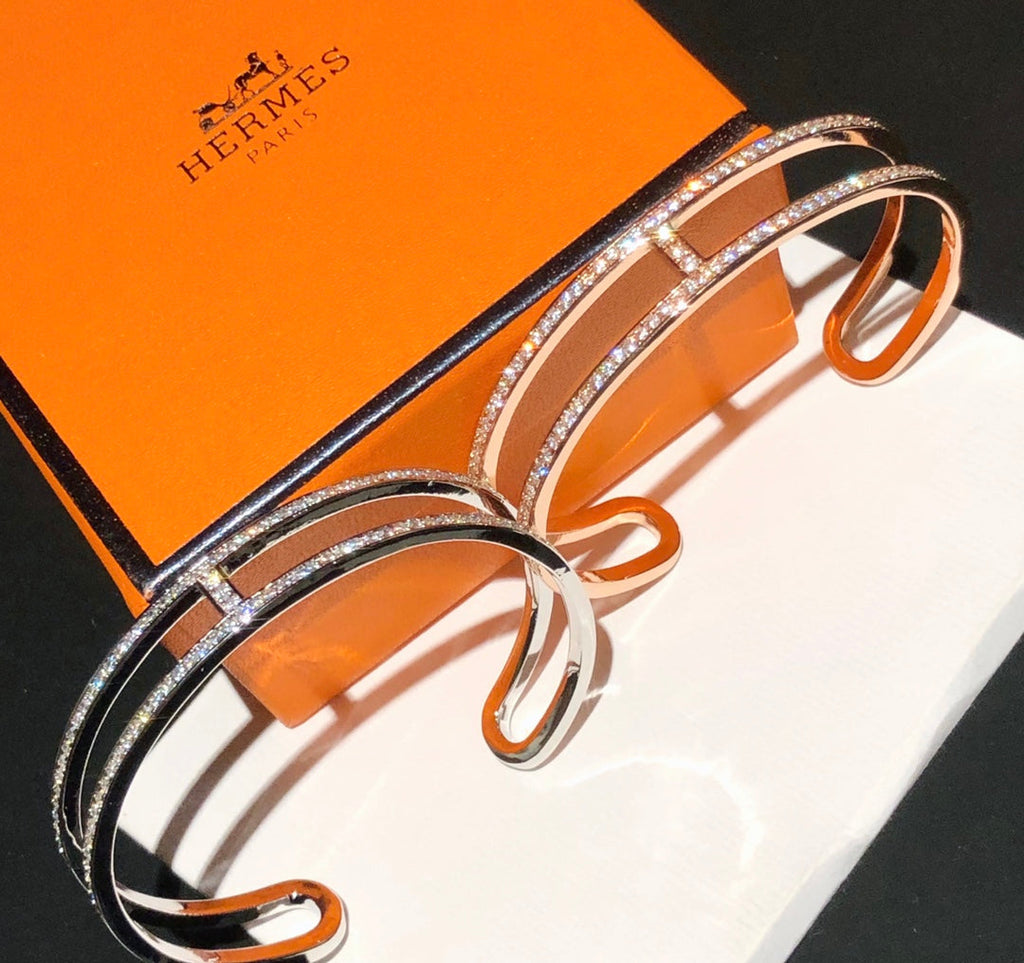 Hermes Ever Chain d'Ancre Cuff Diamond Bracelet - 18K Gold