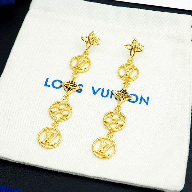 Louis Vuitton Lace Long Earrings - 18K Gold