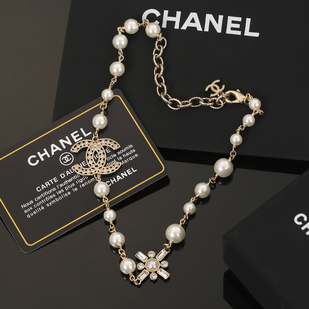Chanel Flower Pearl Necklace