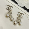 Chanel Skate Shoe Pendant Earrings - 18K Yellow Gold