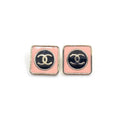 Chanel Square Pink Earrings - 18K Yellow Gold