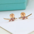 Tiffany Knot Pink Diamond Earrings - 18K Yellow Gold
