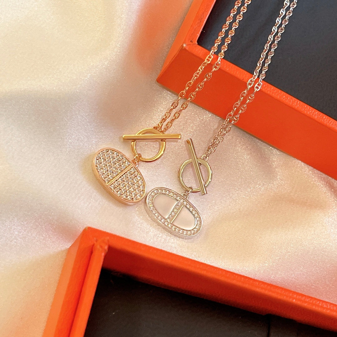 Hermes Chaine D'ancre Contour Pendant Necklace