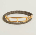 Hermes Roulis Double Tour Grey Bracelet - 18K Gold