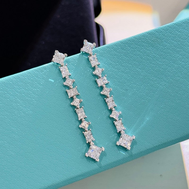 Tiffany Moissanite Earrings - 18K White Gold