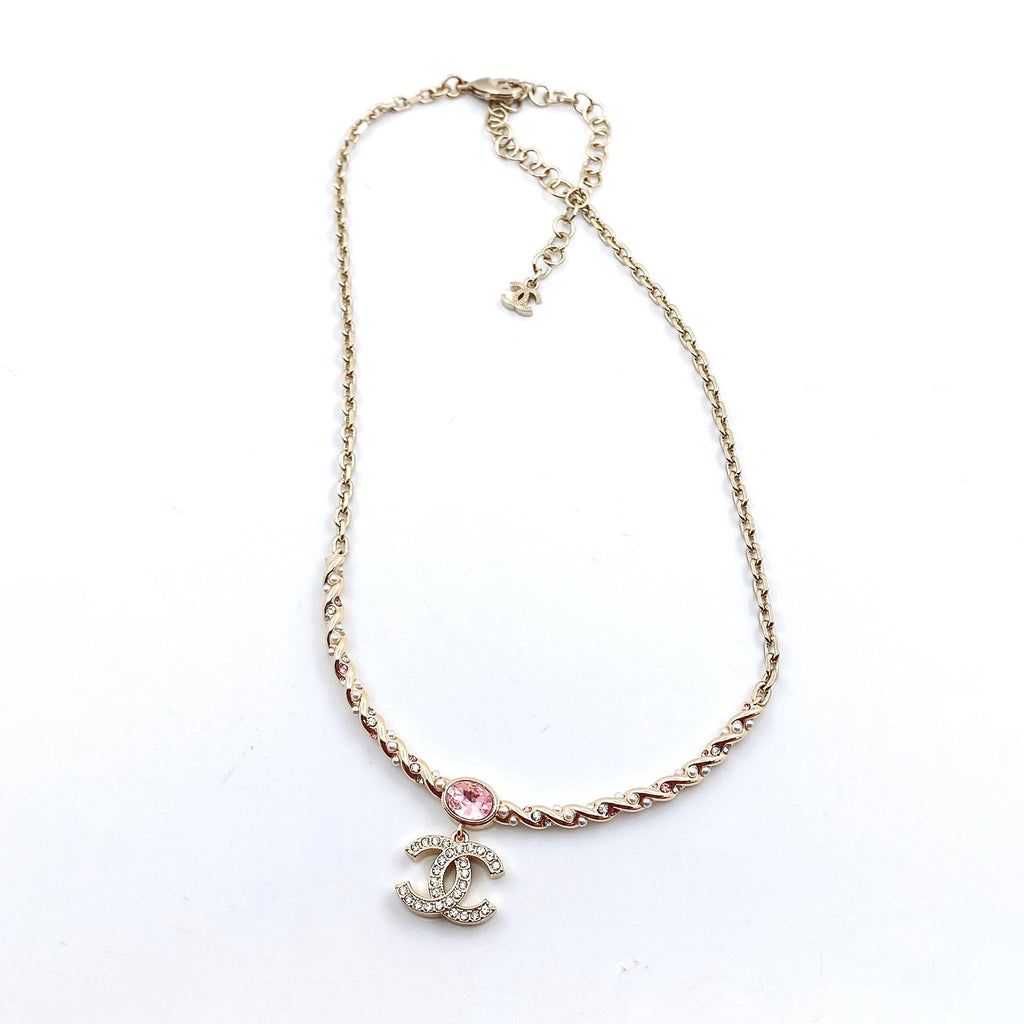 Chanel Pink Crystal Necklace