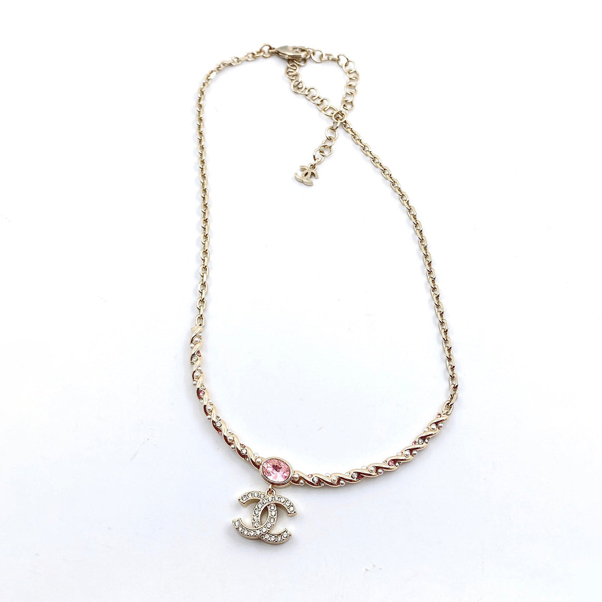 Chanel Pink Crystal Necklace
