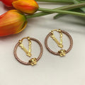 Pink Crystal Earrings - 18K Yellow Gold