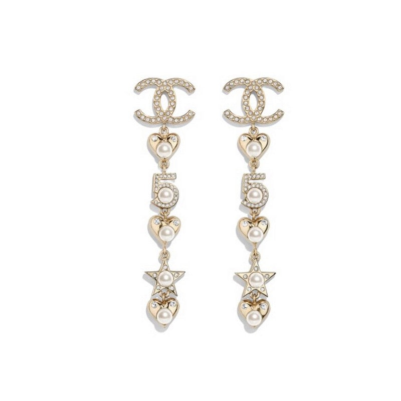 Chanel No.5 Long Earrings - 18K Yellow Gold