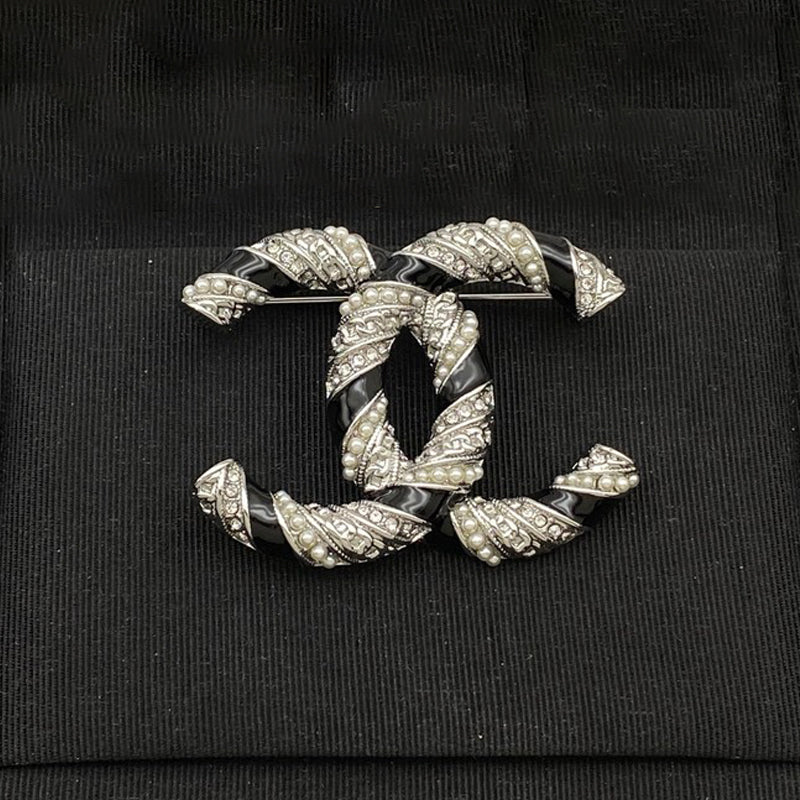 Chanel Black & Diamond Brooch
