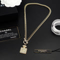 Chanel Diamond Perfume Bottle Pendant Necklace