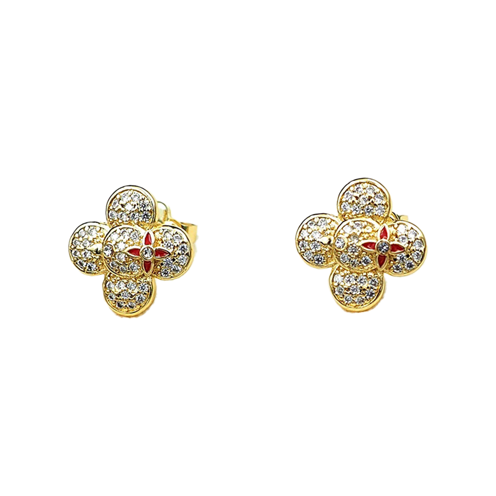 Louis Vuitton Vivienne Diamond Earrings - 18K Gold