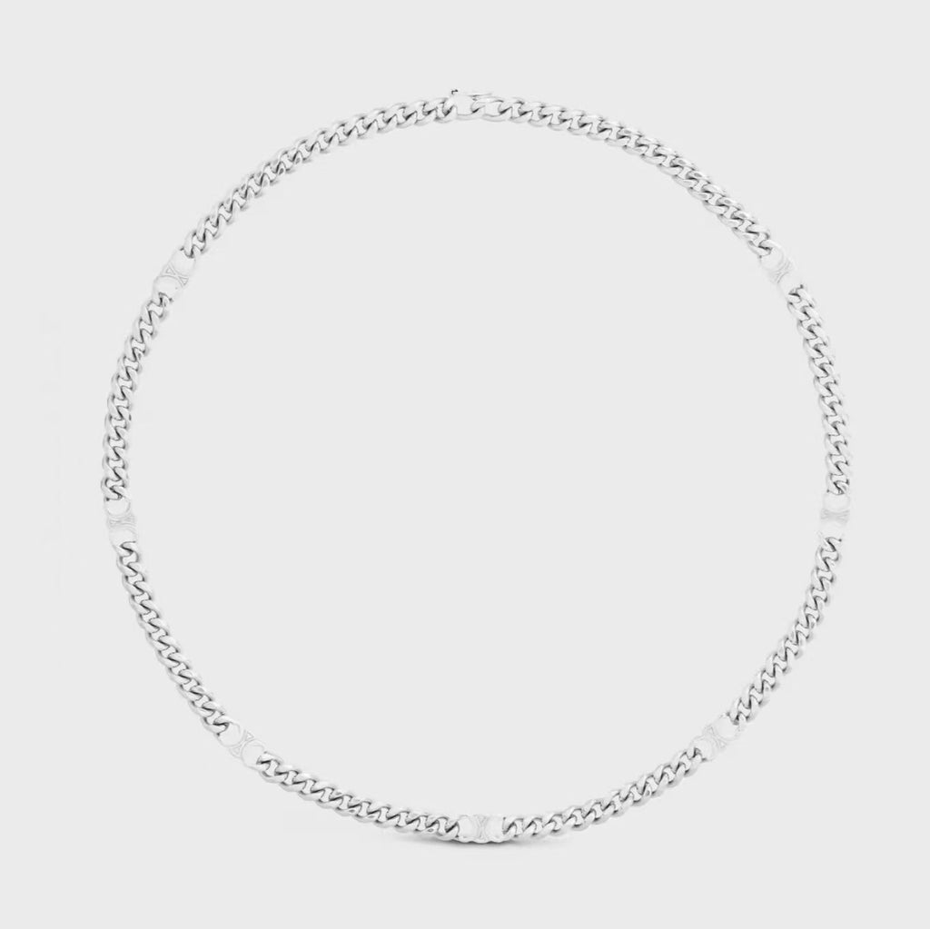 Celine Triomphe Gourmette Chain Necklace