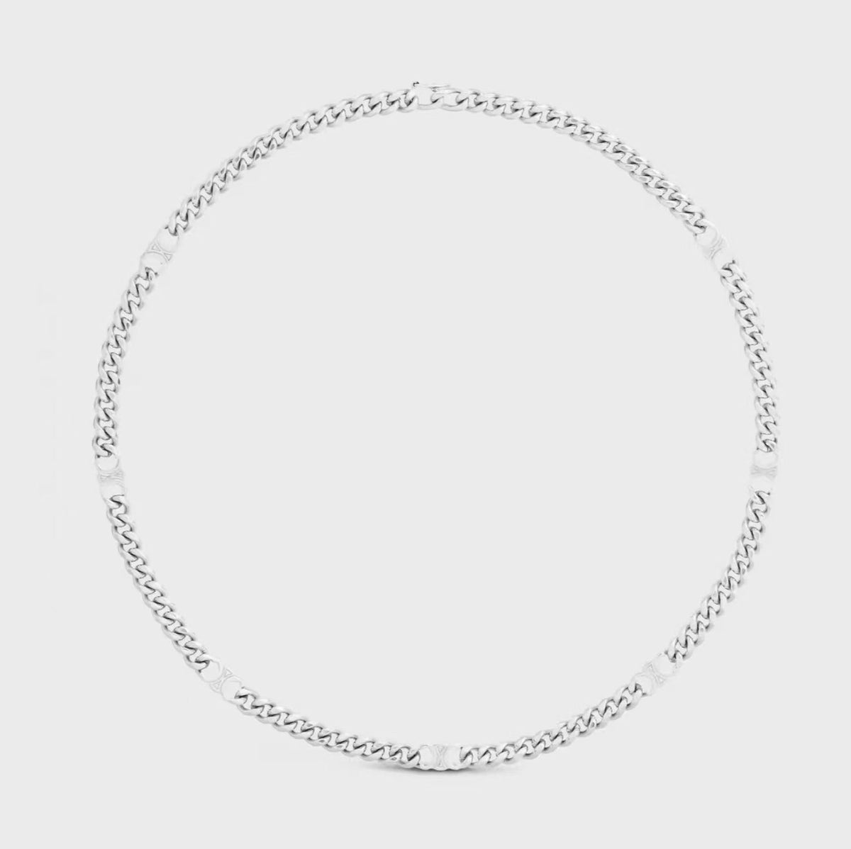 Celine Triomphe Gourmette Chain Necklace