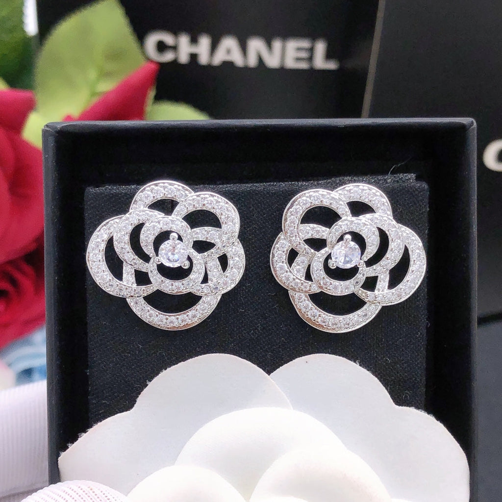Chanel Camellia Diamond Earrings