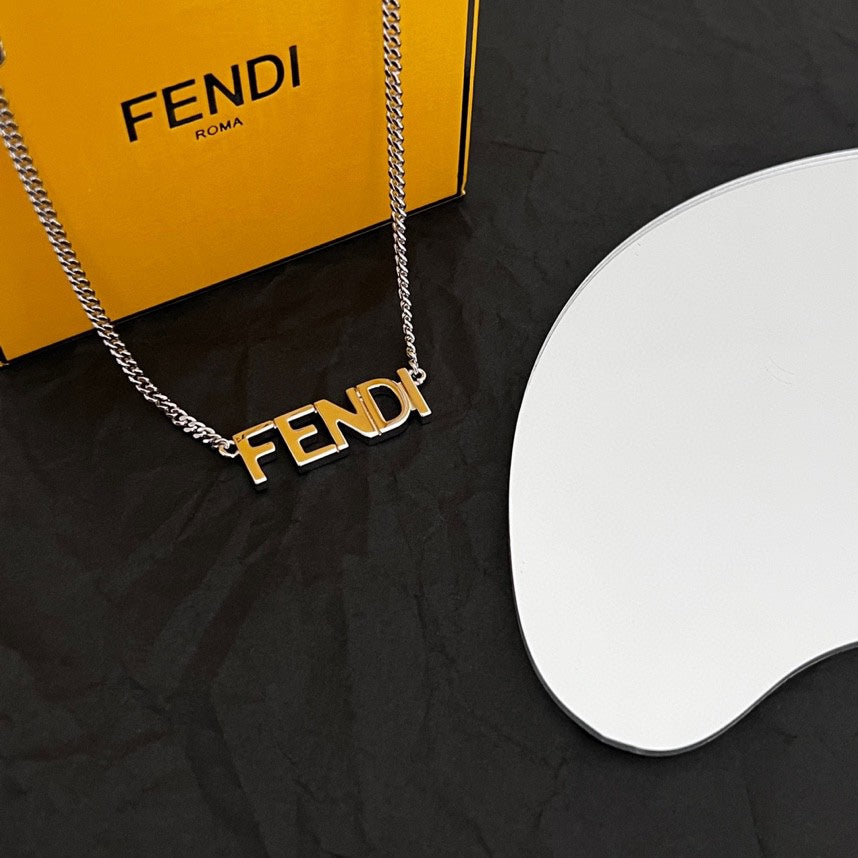 Fendi Script Necklace - 18K Gold