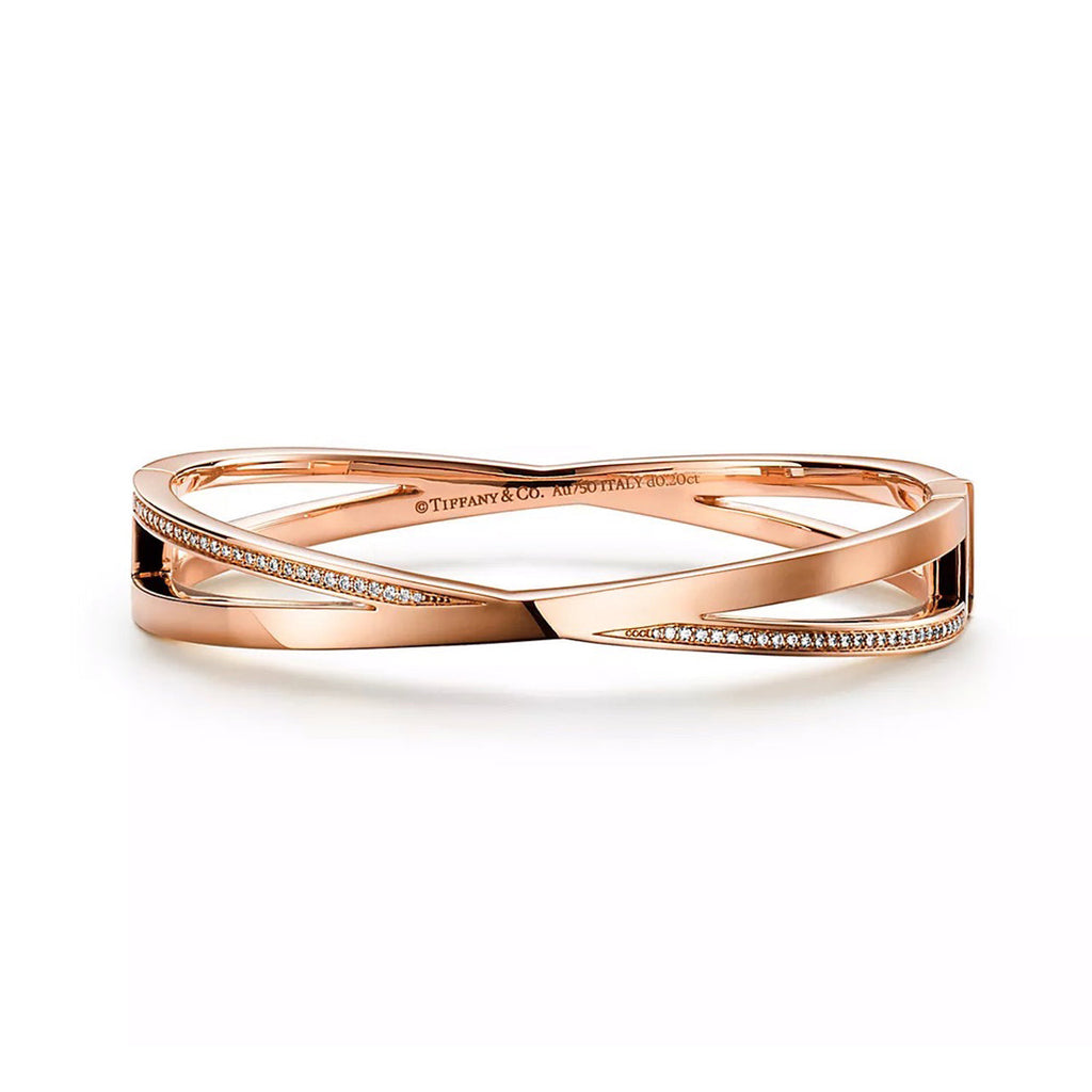 Tiffany Atlas x Narrow Hinged Bangle Bracelet - 18K Gold