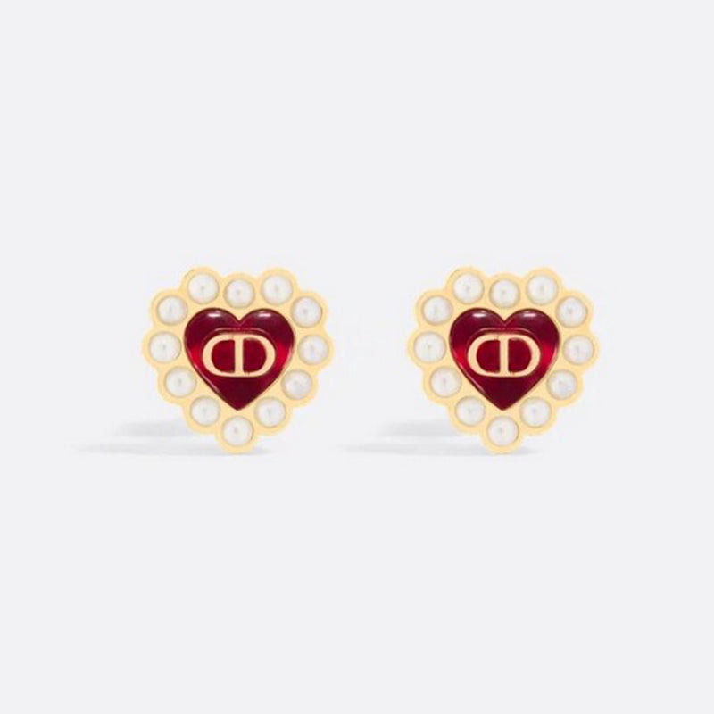 Dior Petit CD Baroque Stud Earrings - 18K Yellow Gold