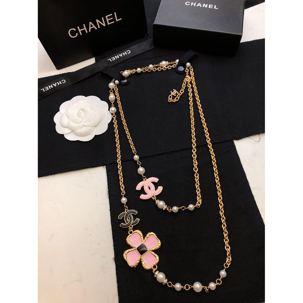Chanel Pink Flowers Necklace