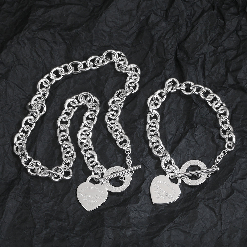 Tiffany Heart Tag Bracelet - 18K White Gold