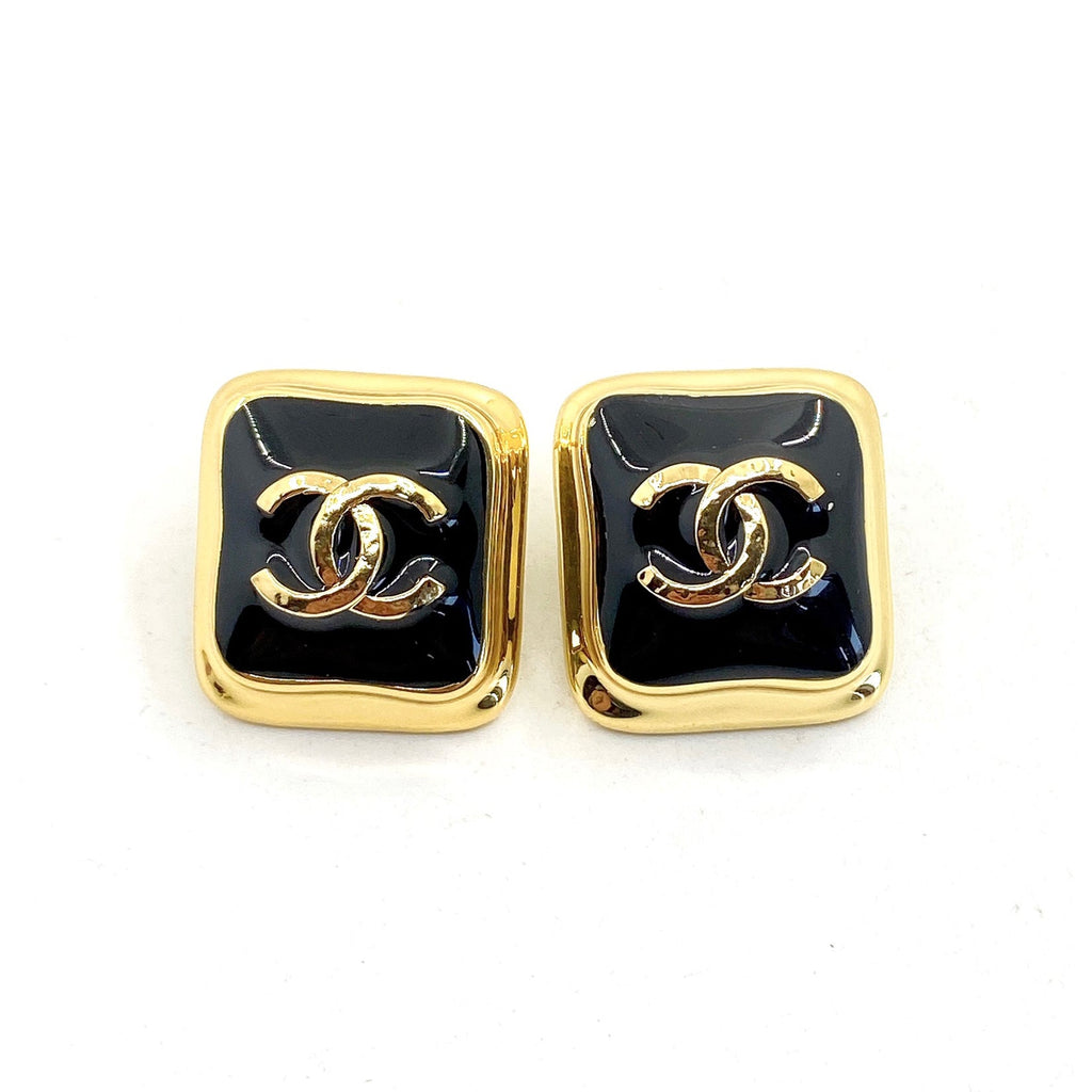 Chanel Square Earrings - 18K Yellow Gold